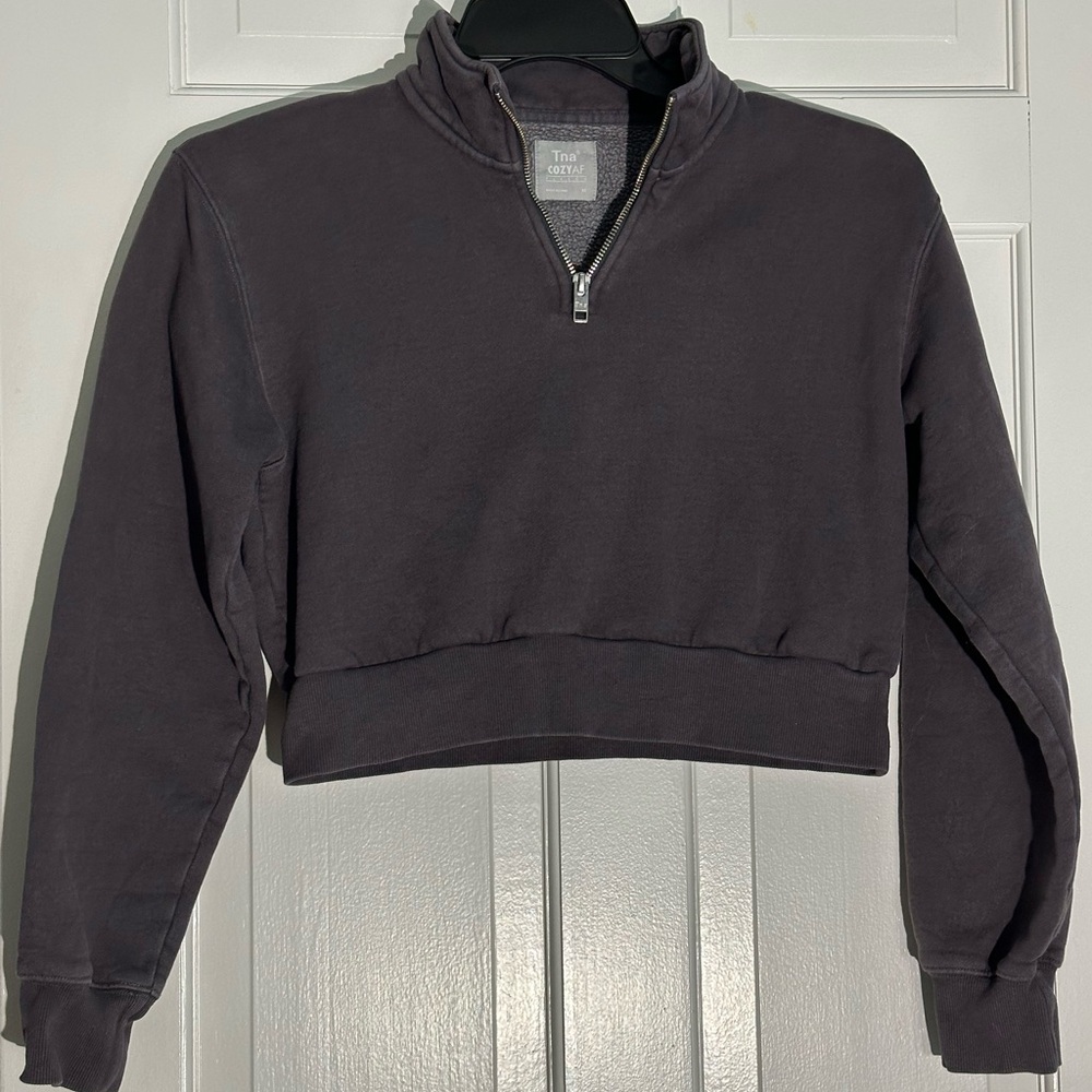 TNA Aritzia Cropped 1/4 Zip size XS